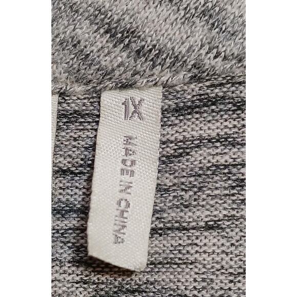 LOGO Lori Goldstein Lightweight Sweater Women 1X Full Zip Gray Heather EUC - Picture 6 of 10